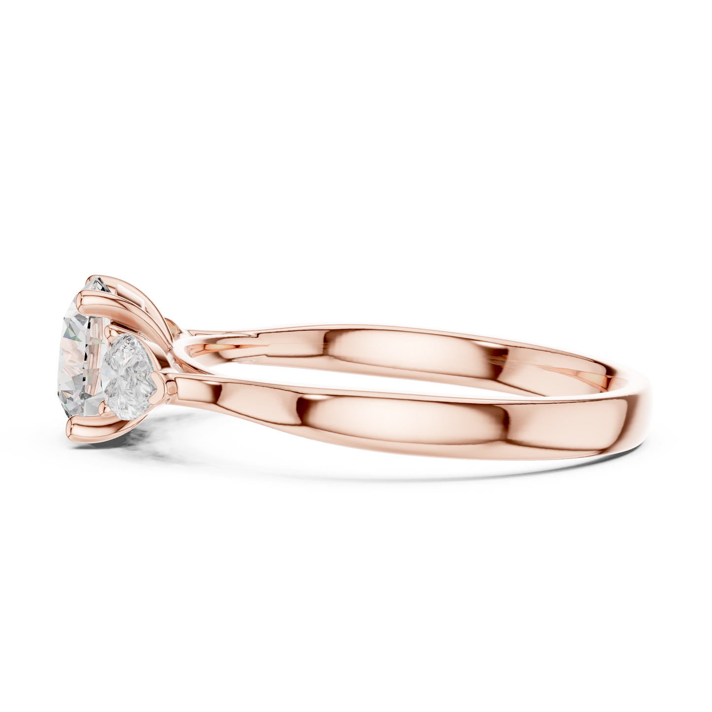 Round Three-Stone Diamond Ring