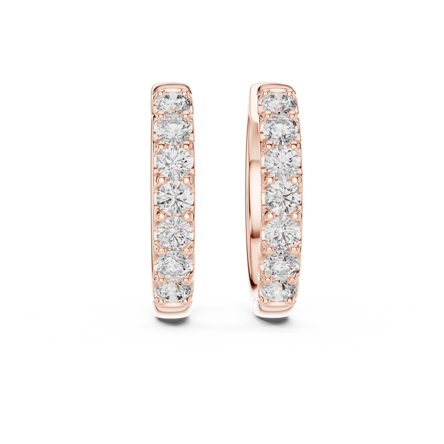 Aurora Round Lab-Grown Diamond Hoop Earrings