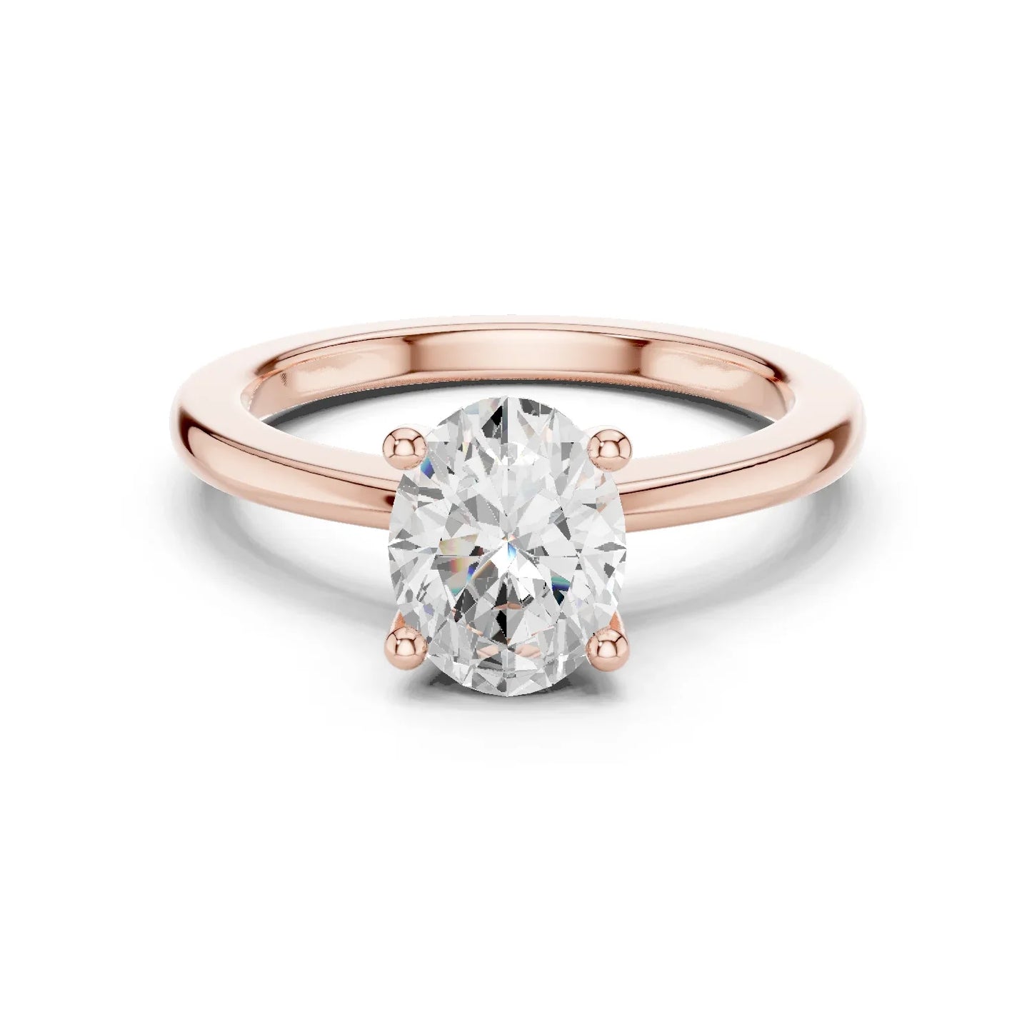 Celestial Oval Brilliance Diamond Ring in Rose Gold with Oval Diamond