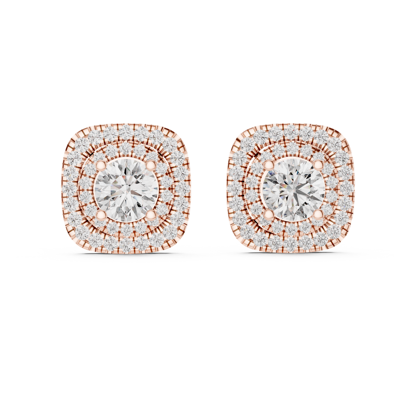 Halo Diamond Stud Earrings