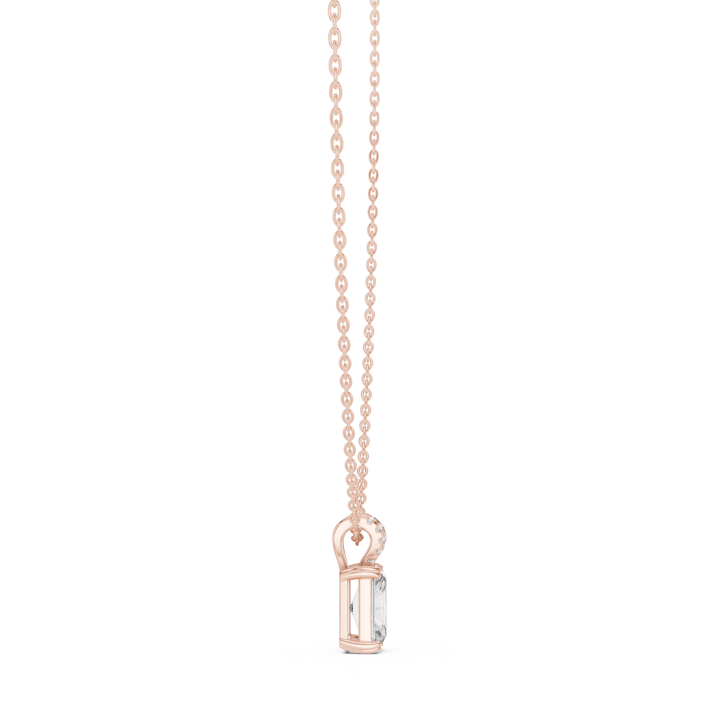 Emerald-Cut Diamond Solitaire Pendant