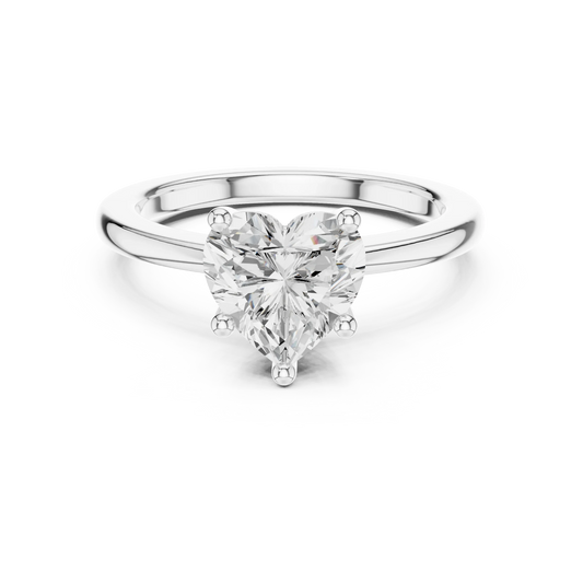 Heart Radiance Solitaire Heart Shaped Diamond Ring in White Gold, Australia