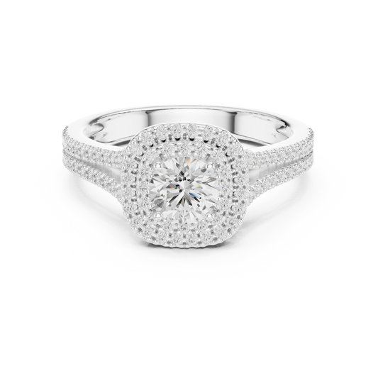 Triple Halo Diamond Engagement Ring