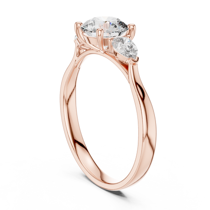 Round Three-Stone Diamond Ring