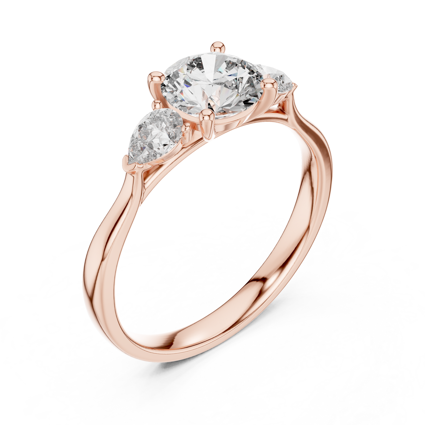 Round Three-Stone Diamond Ring