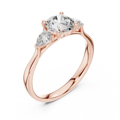 Round Three-Stone Diamond Ring