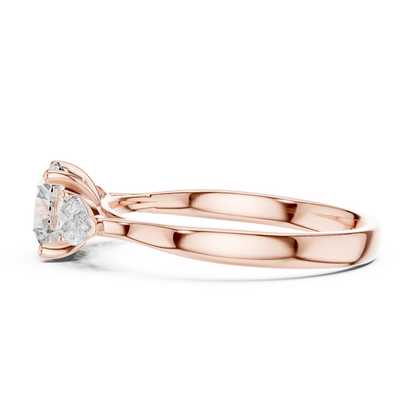 Round Three-Stone Diamond Ring