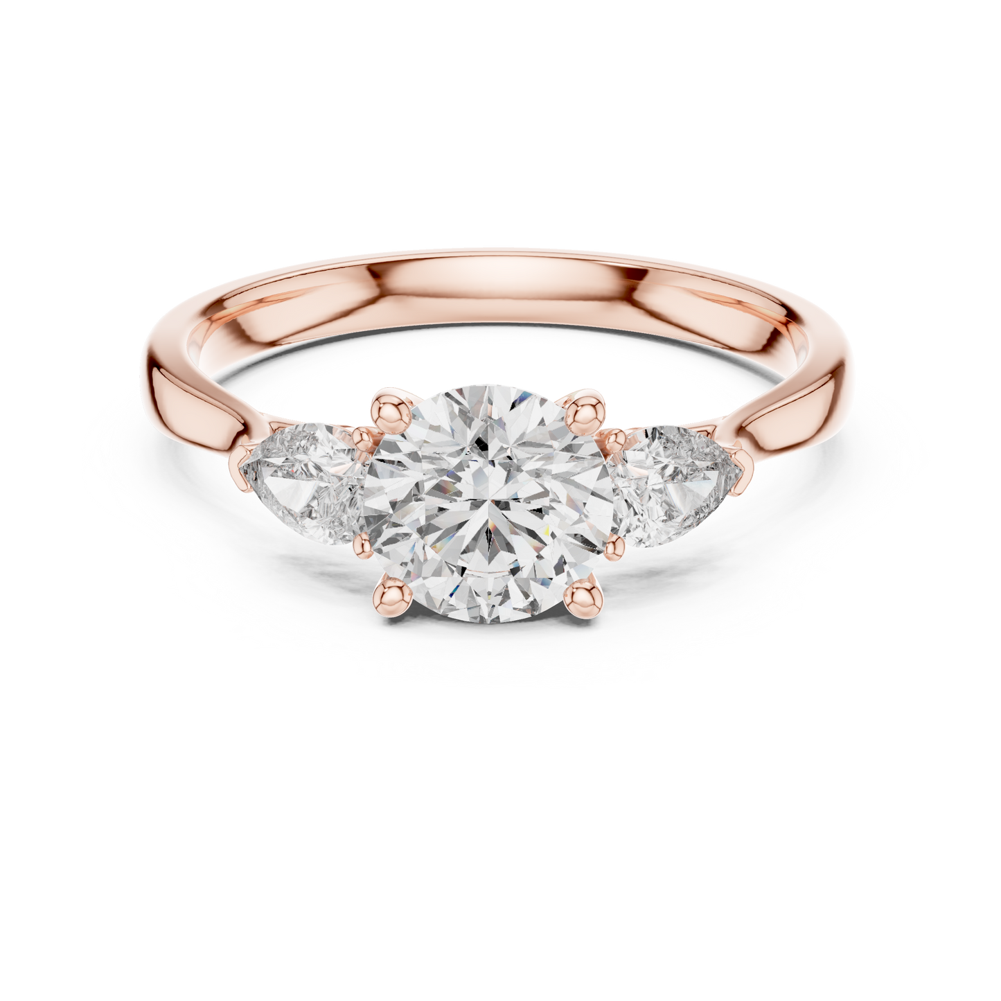 Round Three-Stone Diamond Ring