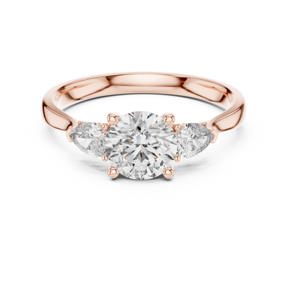 Round Three-Stone Diamond Ring