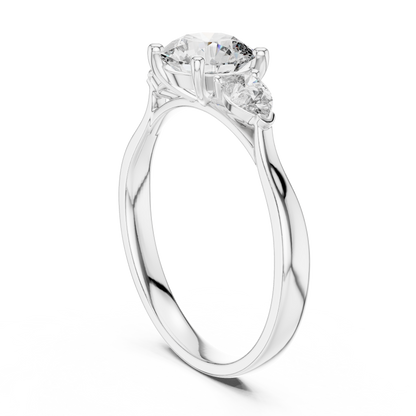 Round Three-Stone Diamond Ring