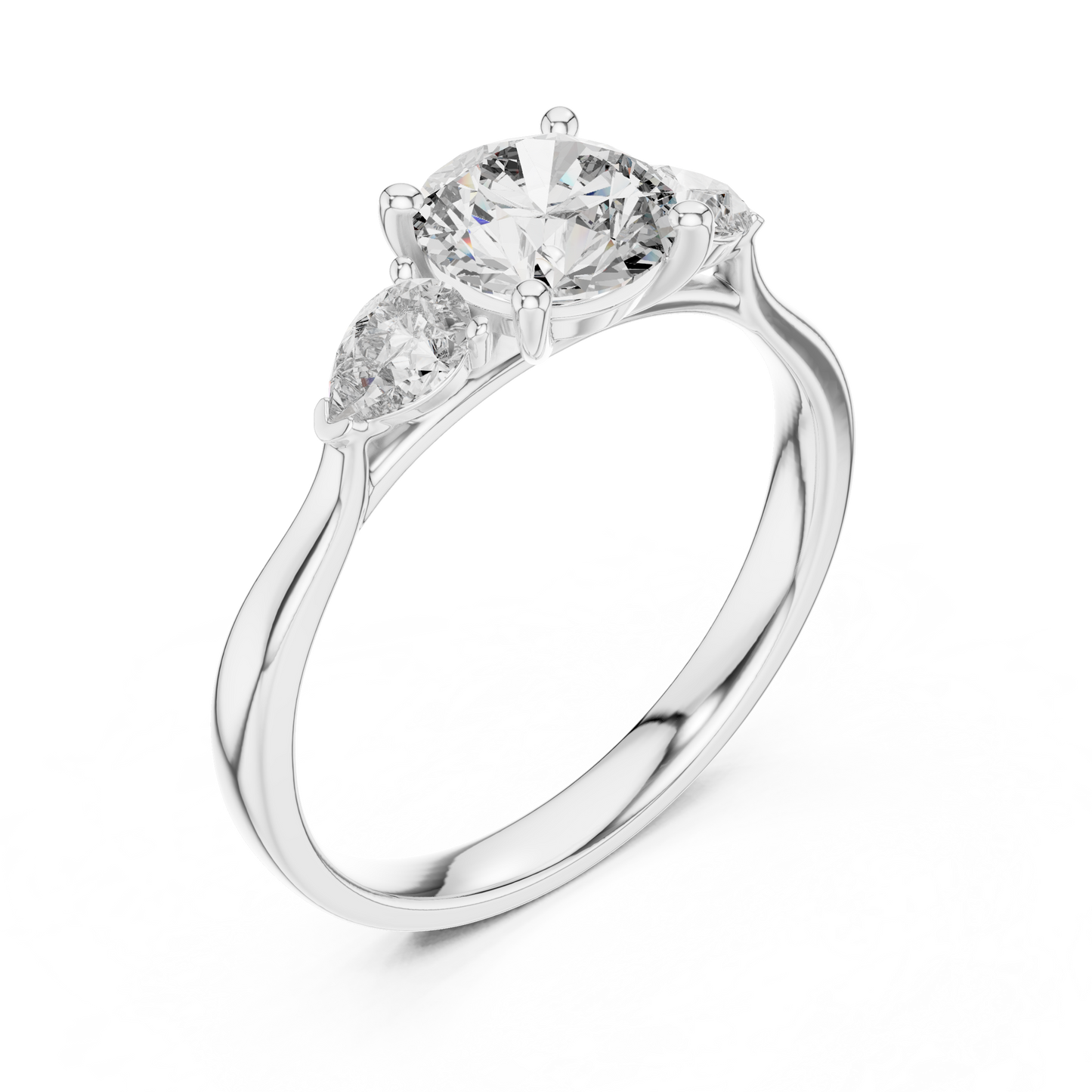 Round Three-Stone Diamond Ring