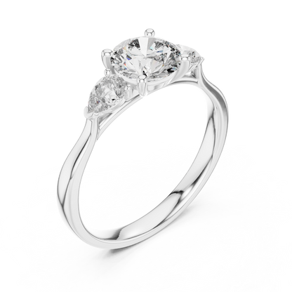 Round Three-Stone Diamond Ring