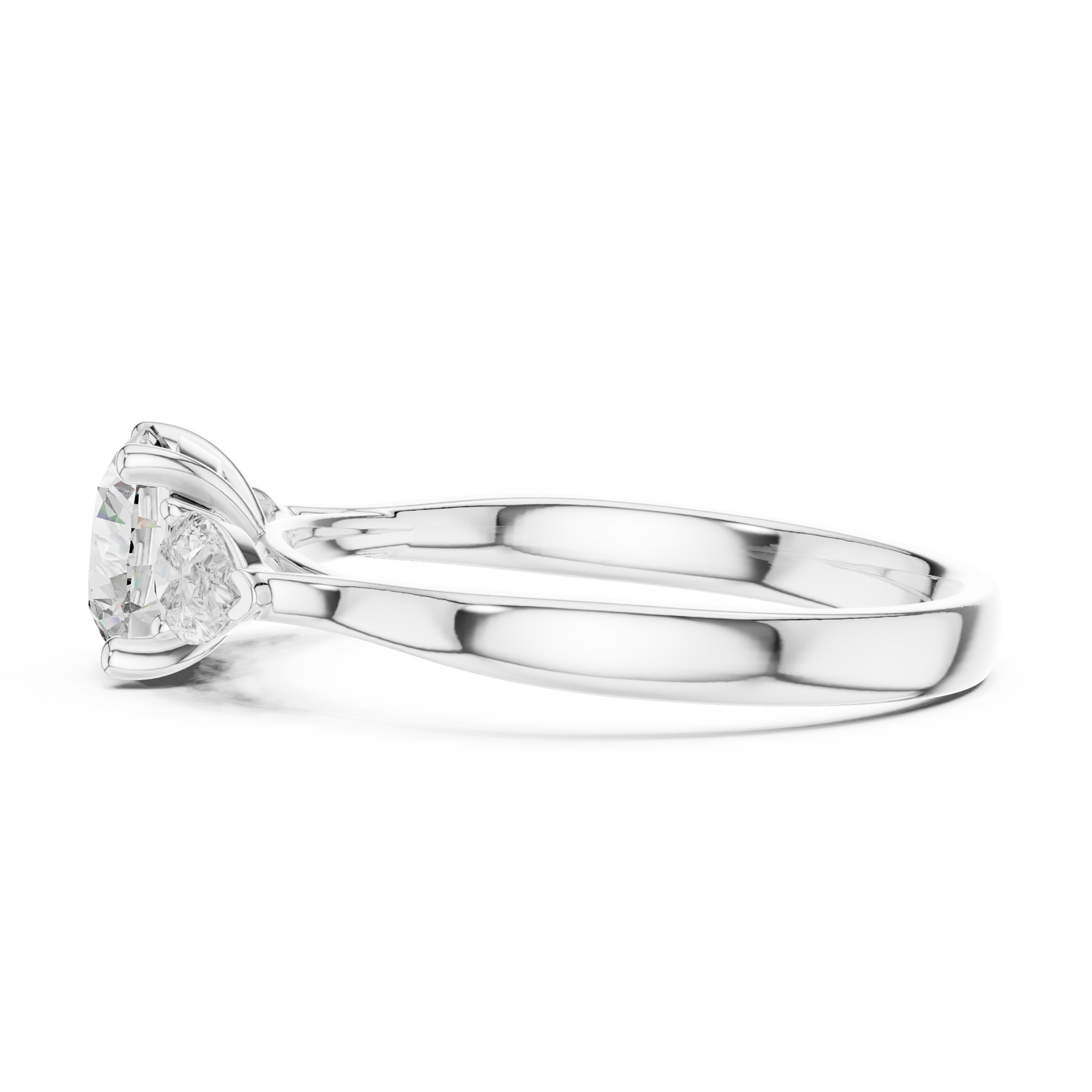 Round Three-Stone Diamond Ring