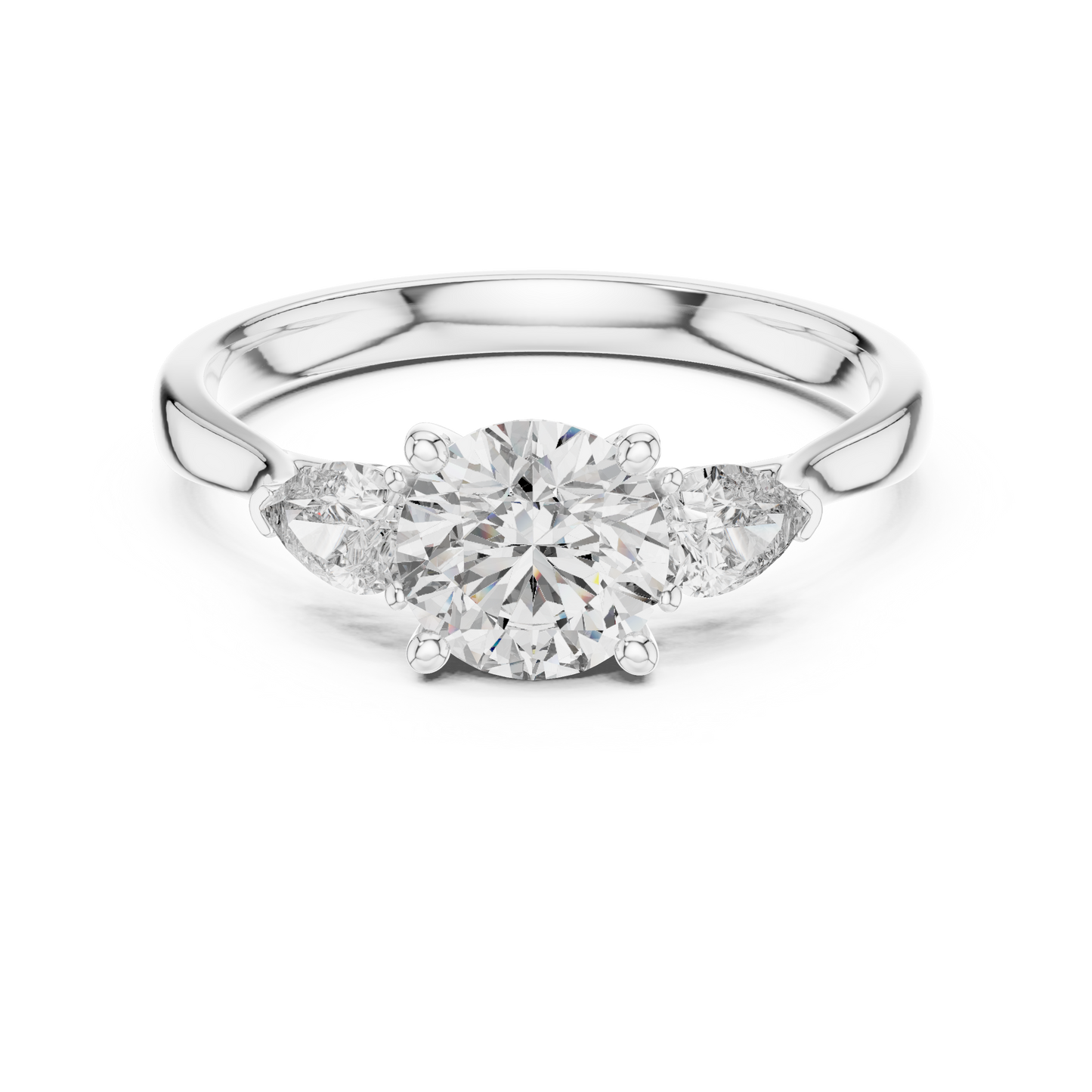 Round Three-Stone Diamond Ring