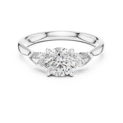 Round Three-Stone Diamond Ring