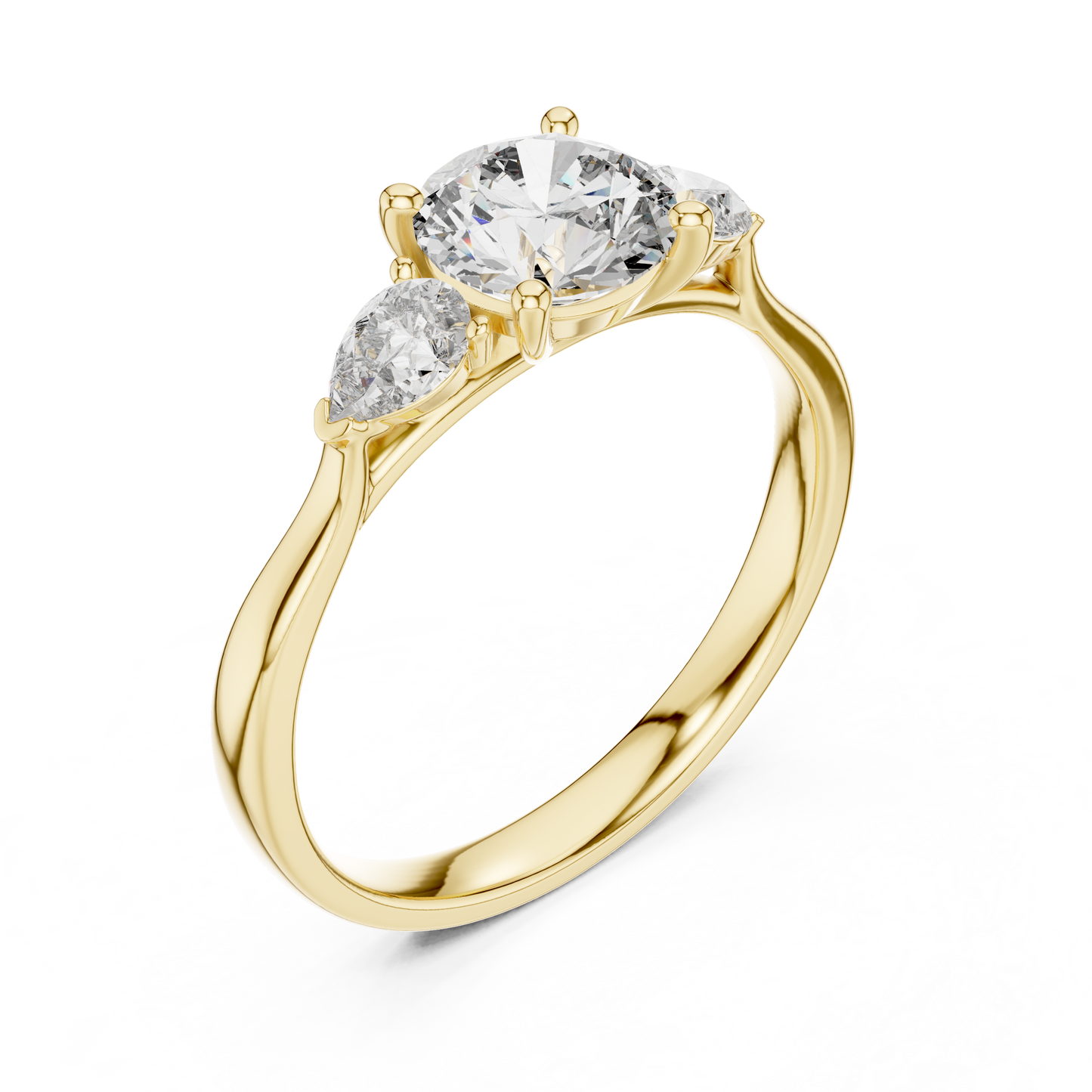Round Three-Stone Diamond Ring
