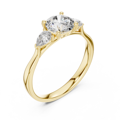 Round Three-Stone Diamond Ring