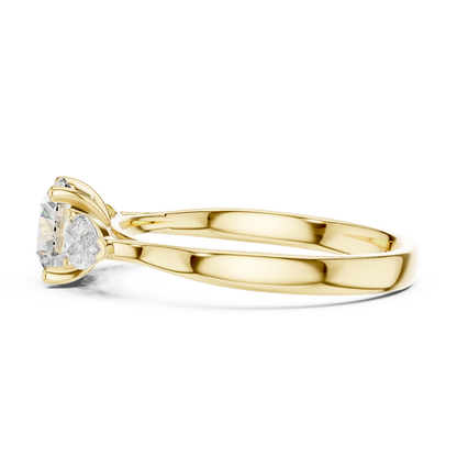 Round Three-Stone Diamond Ring