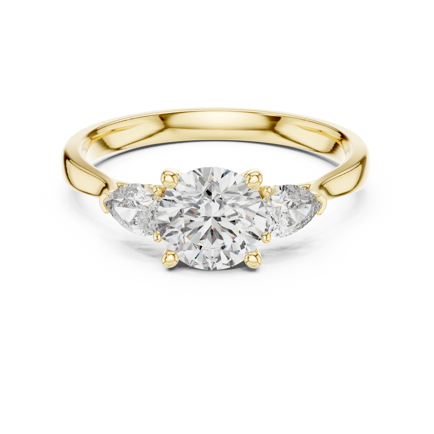 Round Three-Stone Diamond Ring