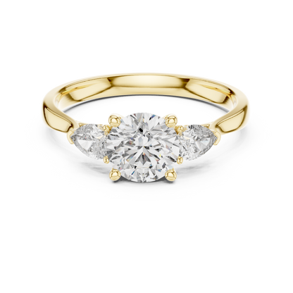 Round Three-Stone Diamond Ring