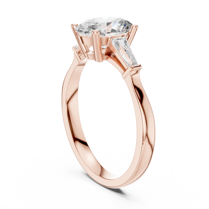 Oval Three-Stone Lab-Grown Diamond Ring