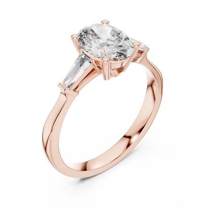 Oval Three-Stone Lab-Grown Diamond Ring