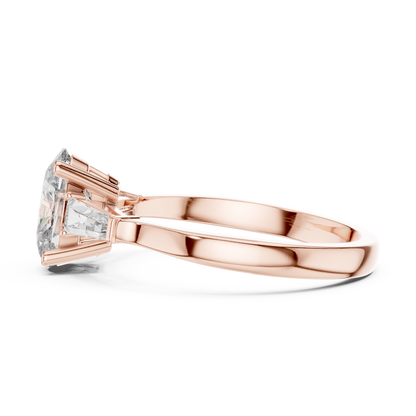 Oval Three-Stone Lab-Grown Diamond Ring