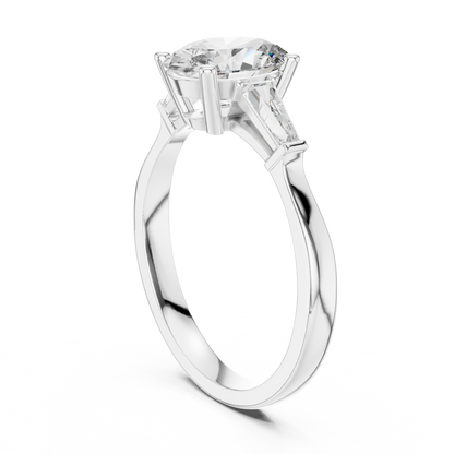 Oval Three-Stone Lab-Grown Diamond Ring