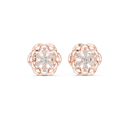 Rose Bloom Lab-Grown Diamond Stud Earrings