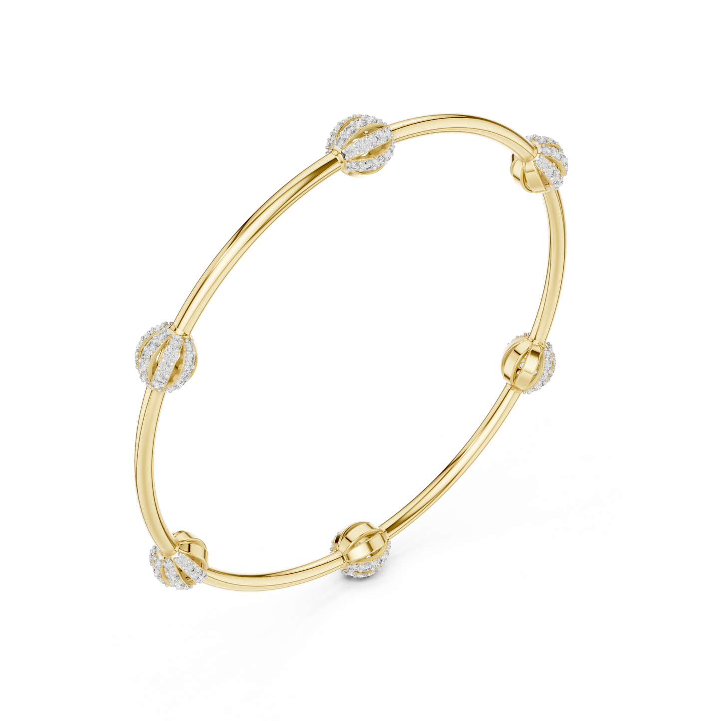 Celestial Orbit Lab-Grown Diamond Bangle Bracelet