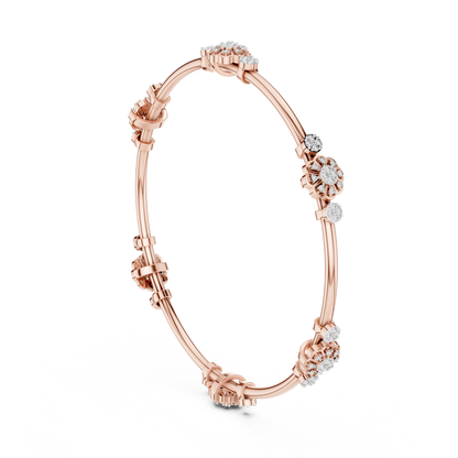 Floral Radiance Lab-Grown Diamond Bangle Bracelet