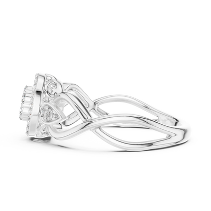 Radiant Halo Knot Lab-Grown Diamond Ring