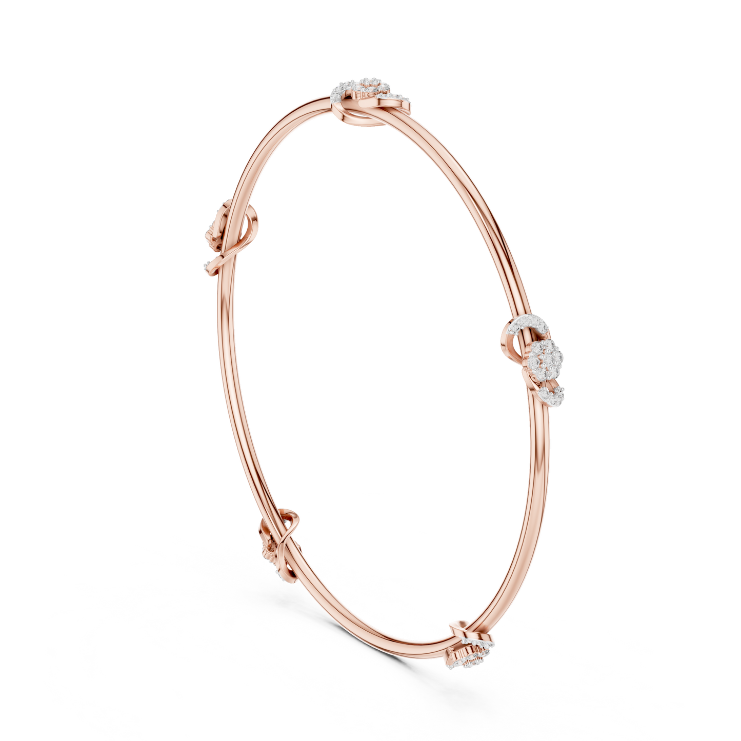 Eternal Knot Lab-Grown Diamond Bangle Bracelet