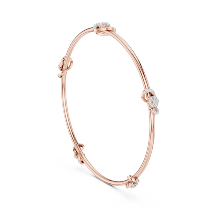 Eternal Knot Lab-Grown Diamond Bangle Bracelet