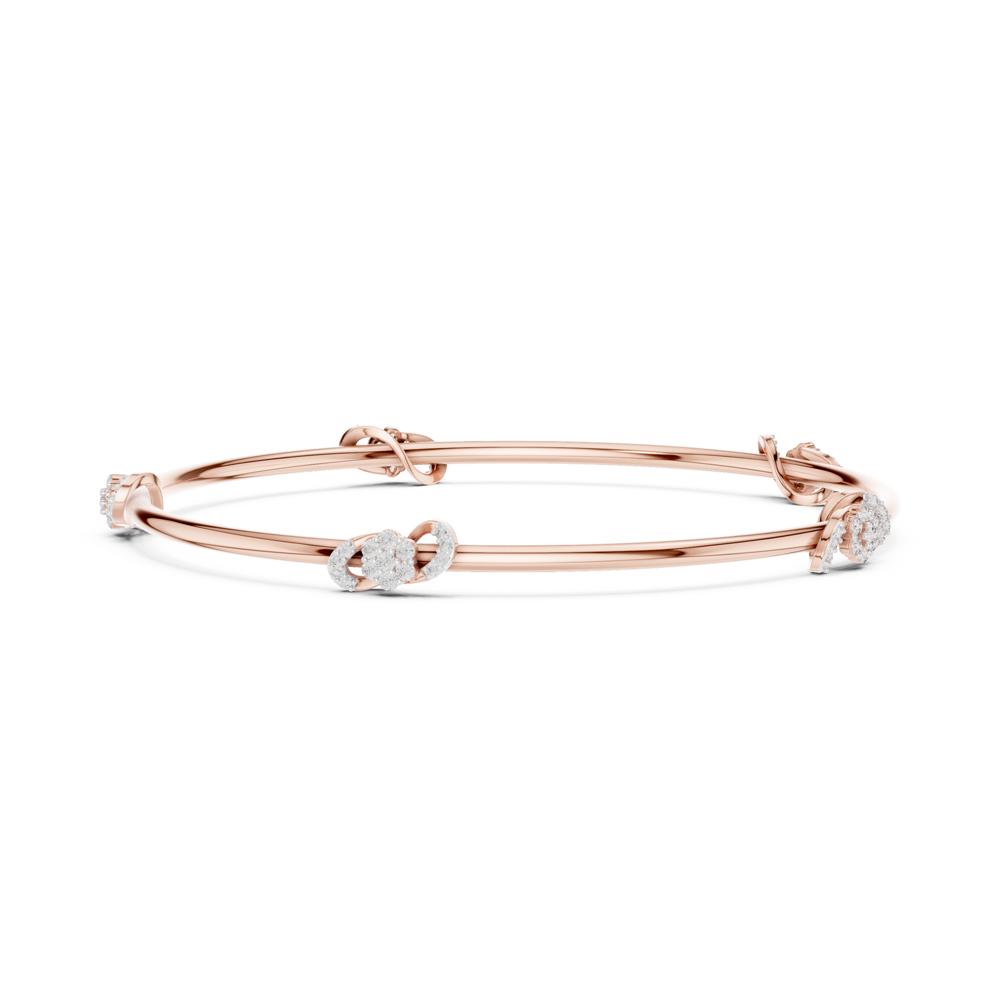 Eternal Knot Lab-Grown Diamond Bangle Bracelet
