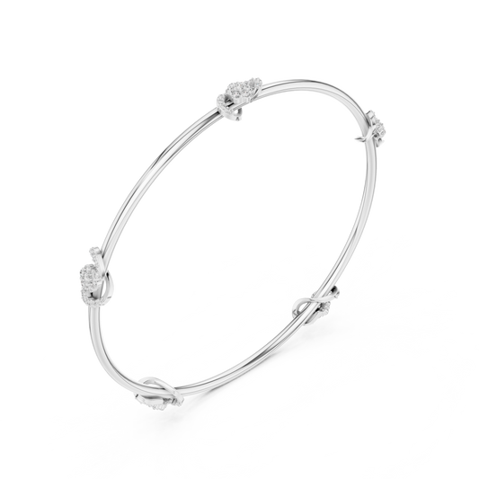 Eternal Knot Lab-Grown Diamond Bangle Bracelet
