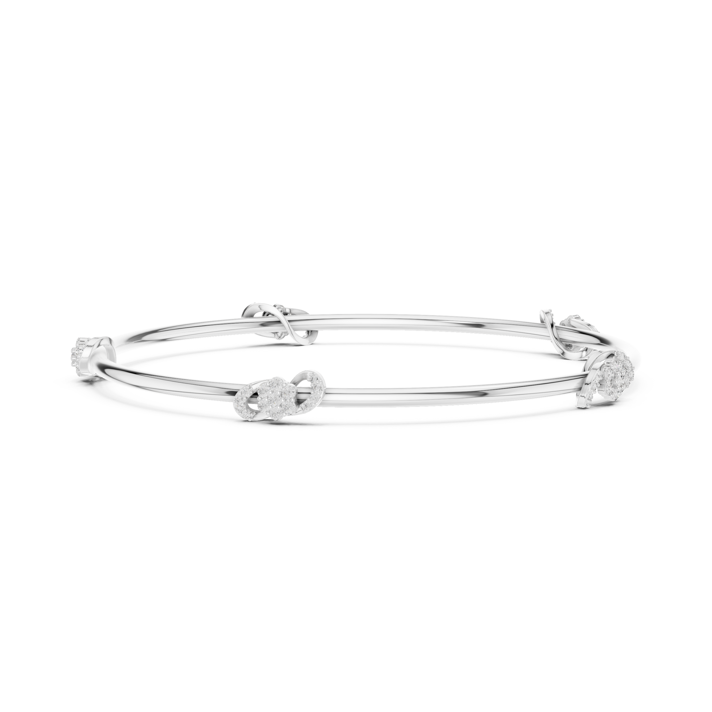 Eternal Knot Lab-Grown Diamond Bangle Bracelet