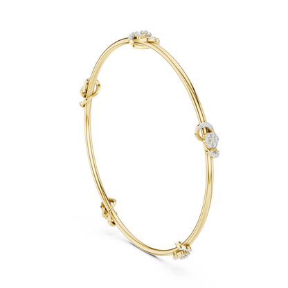 Eternal Knot Lab-Grown Diamond Bangle Bracelet