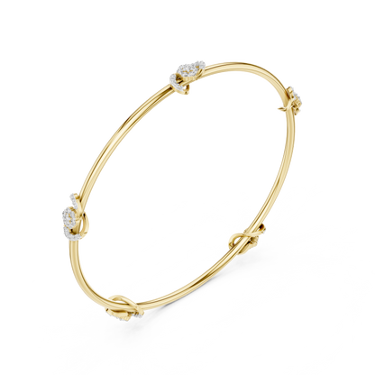 Eternal Knot Lab-Grown Diamond Bangle Bracelet
