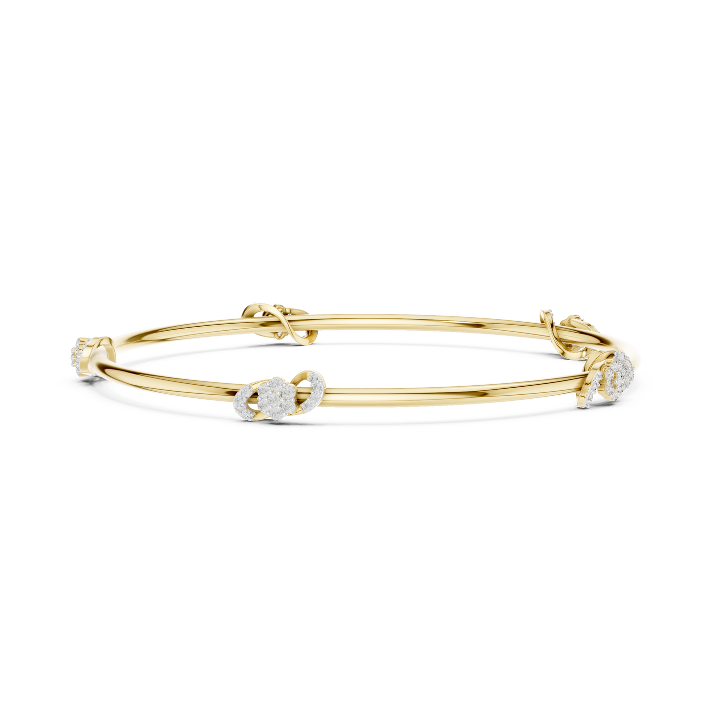 Eternal Knot Lab-Grown Diamond Bangle Bracelet
