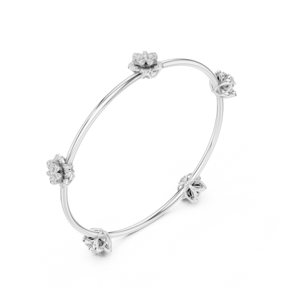 Blooming Grace Lab-Grown Diamond Bangle Bracelet