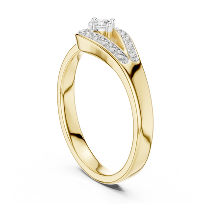 Golden Embrace Halo Lab-Grown Diamond Ring