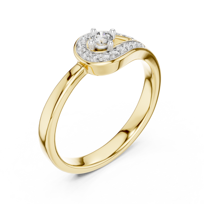 Golden Embrace Halo Lab-Grown Diamond Ring