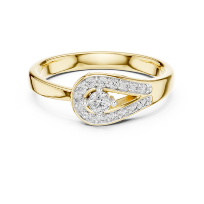 Golden Embrace Halo Lab-Grown Diamond Ring