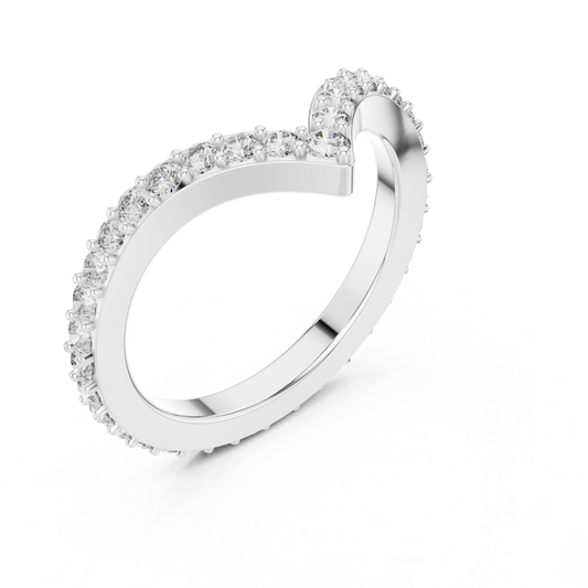 V-Contour Lab-Grown Diamond Chevron Band