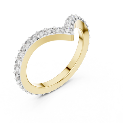 V-Contour Lab-Grown Diamond Chevron Band