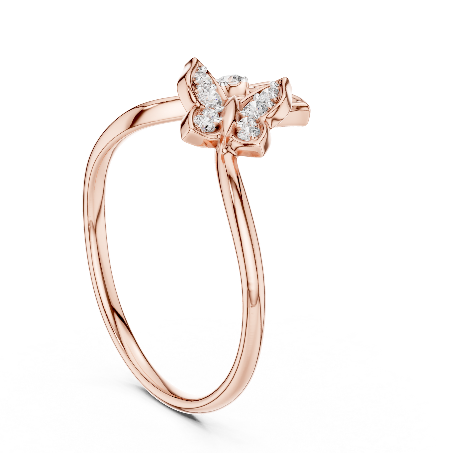 Dual Butterfly Lab-Grown Diamond Ring