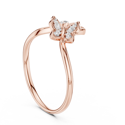 Dual Butterfly Lab-Grown Diamond Ring