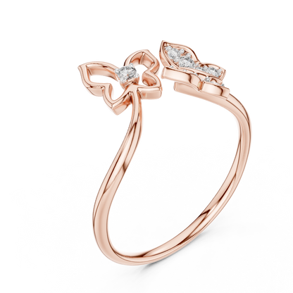 Dual Butterfly Lab-Grown Diamond Ring