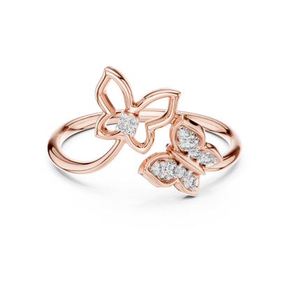 Dual Butterfly Lab-Grown Diamond Ring